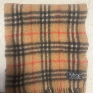 Burberry Tan and Red Plaid Scarf